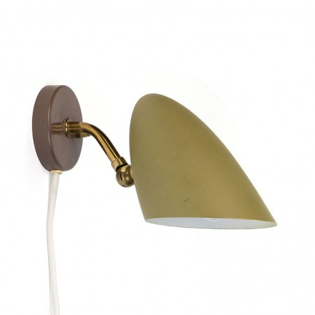 Vintage wall lamp with green metal shade