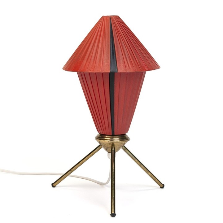Danish vintage table lamp on brass 3 legs