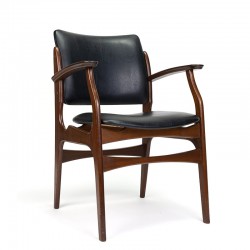 Teakhouten vintage stoel met armleuning