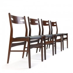 Deense set van 4 vintage eettafel stoelen in teak