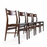 Danish set of 4 vintage dining table chairs in teak