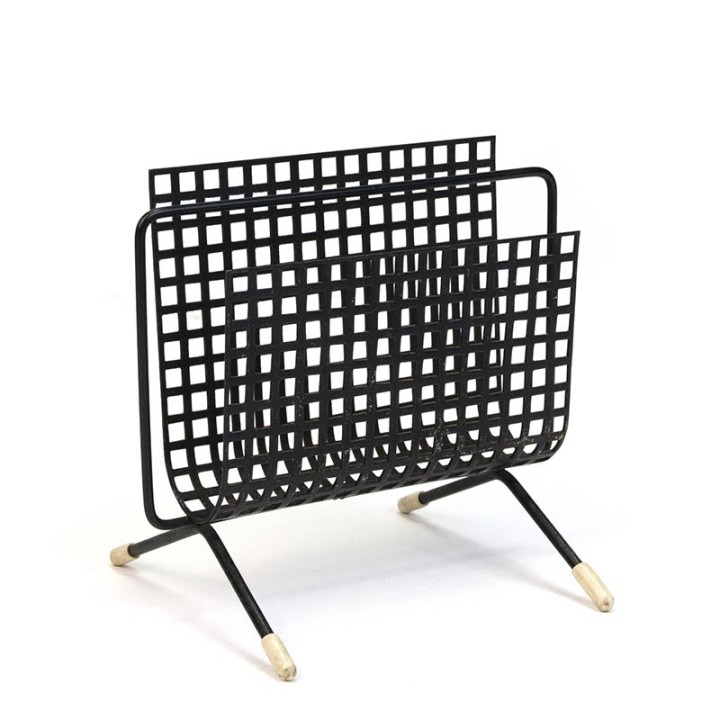 Black vintage metal letter holder