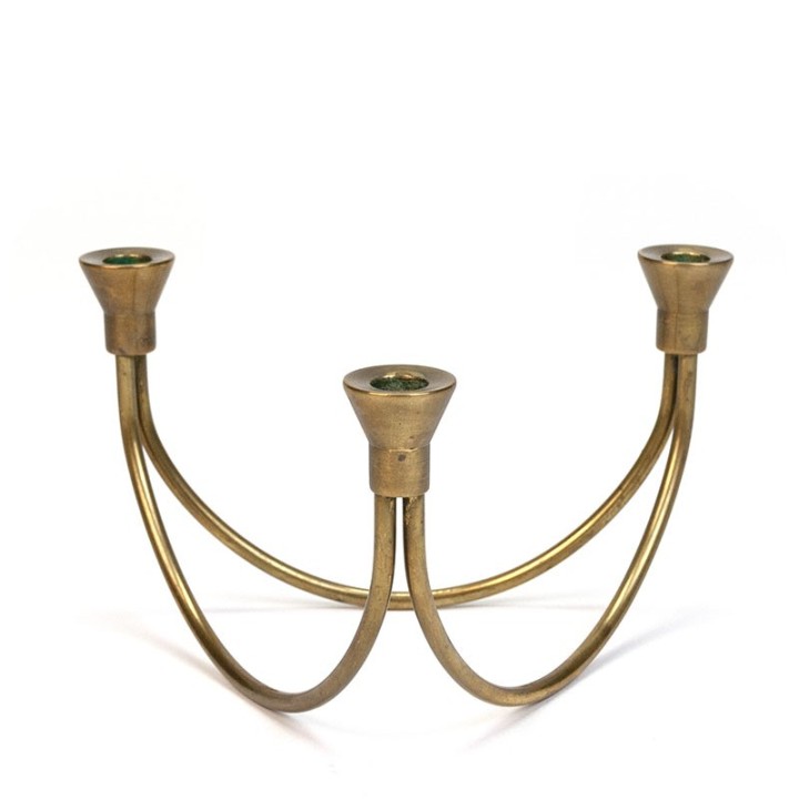 Vintage brass candlestick for 3 candles