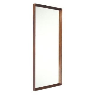 Rosewood vintage mirror with small brass detail