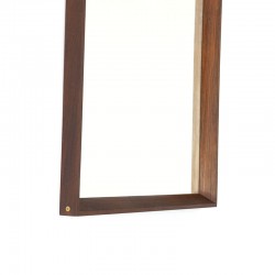 Rosewood vintage mirror with small brass detail