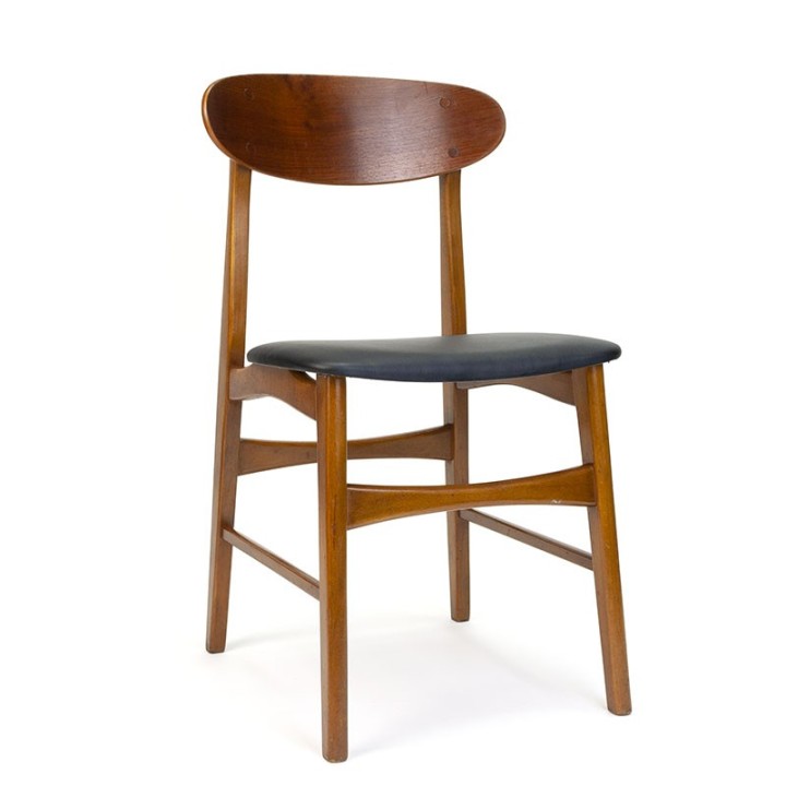 Danish vintage dining table chair with oval backrest