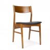 Danish vintage dining table chair with black seat