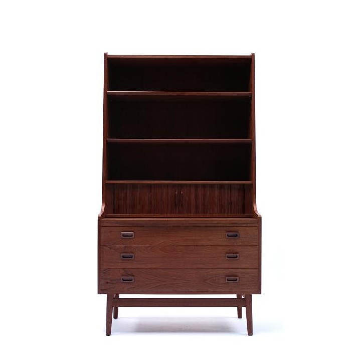 Secretaire/ bookcase in teak - Retro Studio