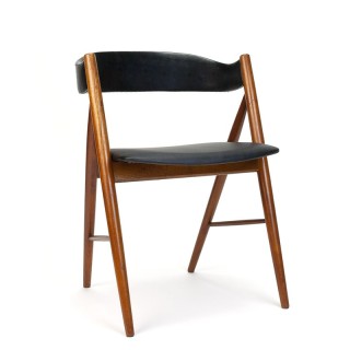 Vintage Danish dining table or desk chair with upholstered