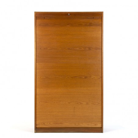 Large oak vintage Danish tambour / filing cabinet