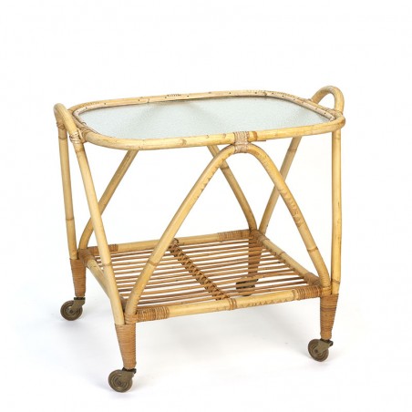 Vintage rattan tea trolley from the fifties/ sixties