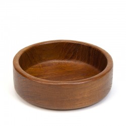 Small round teak vintage bowl