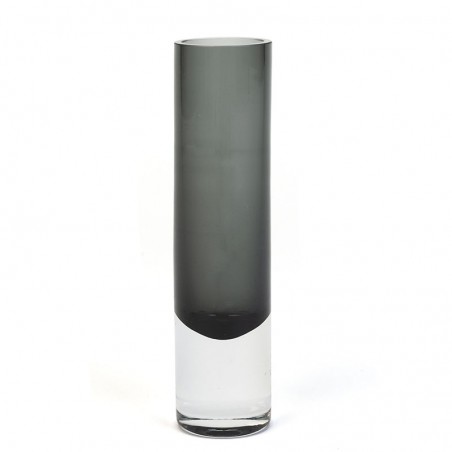Finnish glass vintage vase in gray tone
