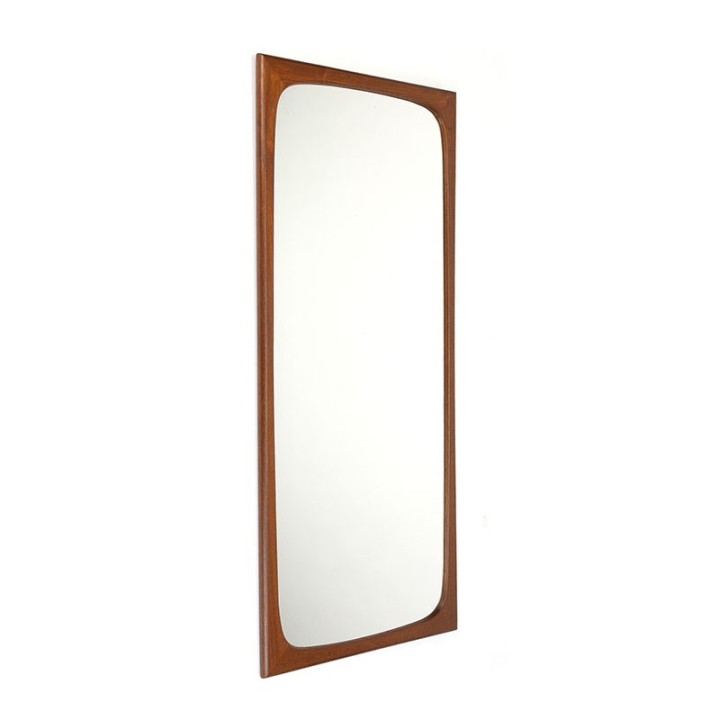 Danish vintage large teak mirror