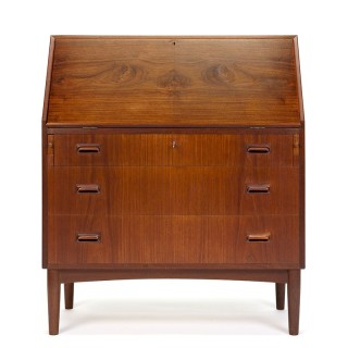 Danish vintage modern mid-century secretary desk in teak