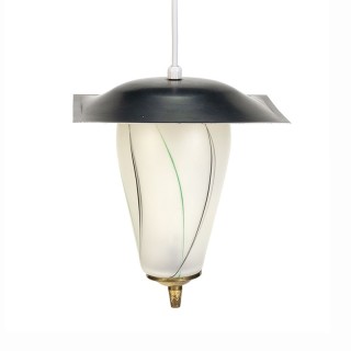 Fifties vintage small glass hanging lamp