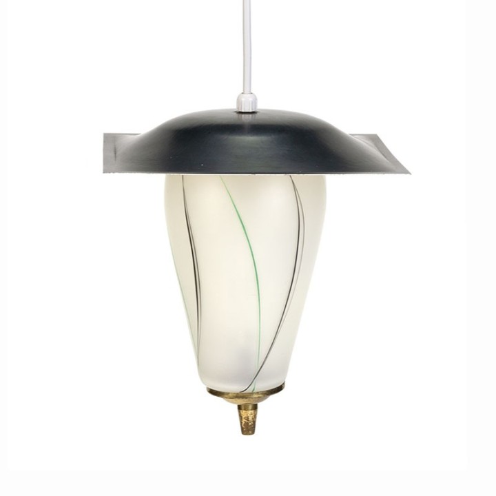 Vijftiger jaren vintage glazen hanglampje
