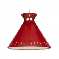 Deense rood metalen vintage hanglamp