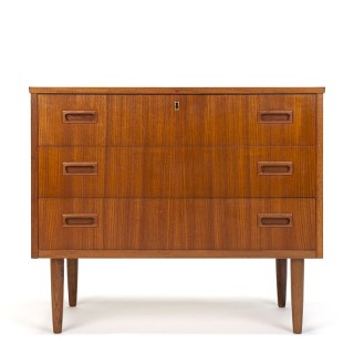 Danish low vintage chest of drawers in teak