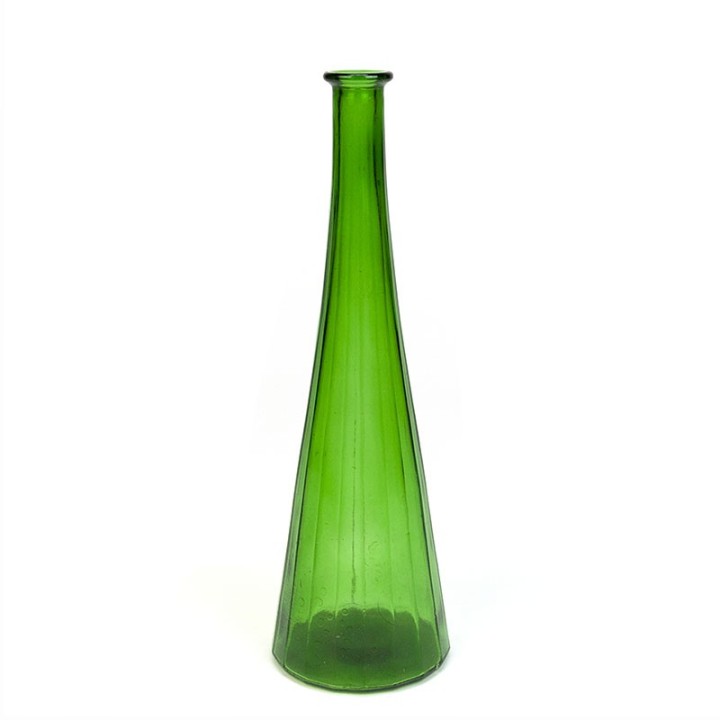 Hoog model vintage groen glazen vaas