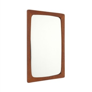 Teakhouten Deense kleine vintage spiegel