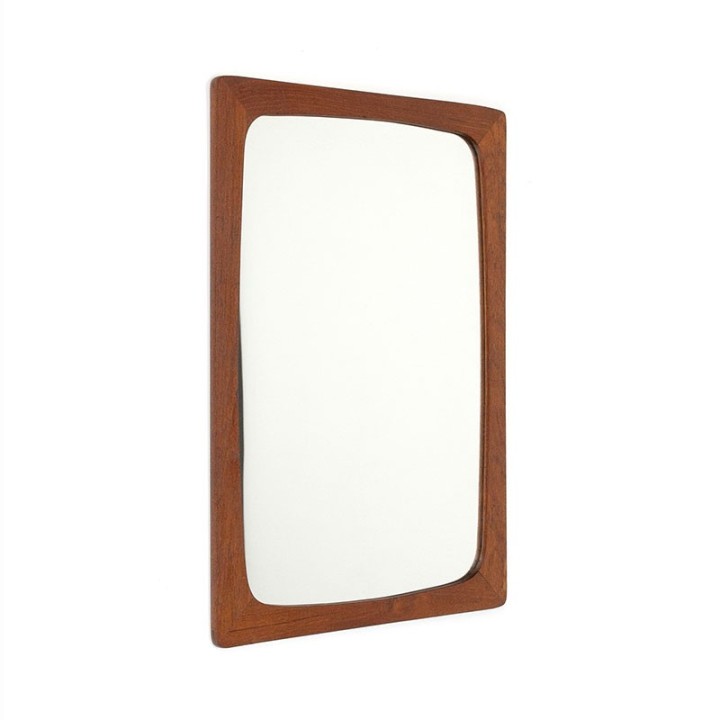 Teakhouten Deense kleine vintage spiegel