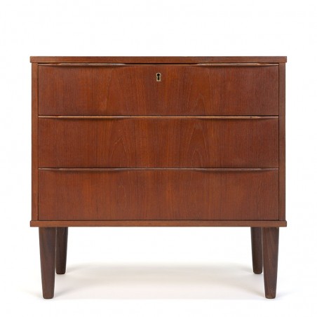 Danish teak vintage chest of drawers with 3 drawers