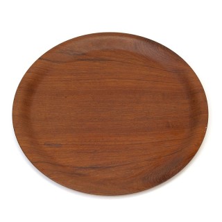 Round vintage tray in teak