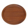 Rond vintage dienblad in teakhout