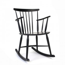 Danish vintage black rocking chair