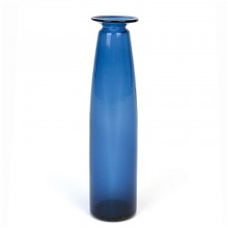 Smal model blauw glazen vintage vaas