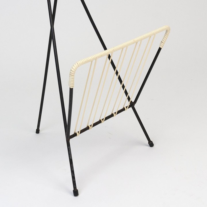 Fifties vintage newspaper rack with ashtray