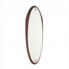 Ovaal model vintage spiegel met teakhouten donkere rand