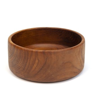 Grote vintage saladeschaal in teak