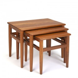 Set of Danish vintage design nesting tables in teak