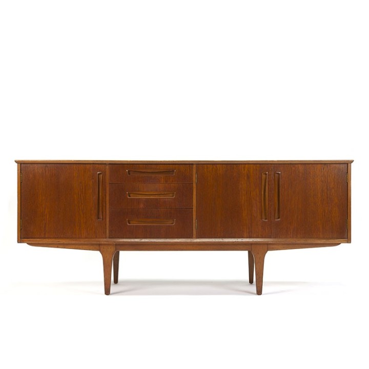 Vintage laag model teakhouten dressoir