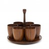 Teak set of vintage egg cups