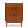 Special small model vintage Danish chest of drawers with 5