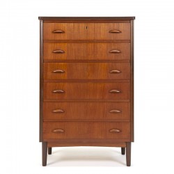 Vintage Danish teak chest of drawers from the sixties