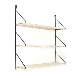 Dutch vintage perforated metal wall rack