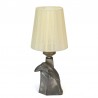 Vintage small table lamp with toucan in pewter