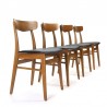 Set of vintage Danish dining table chairs