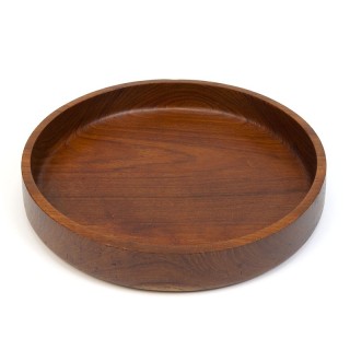 Large model vintage teak low bowl