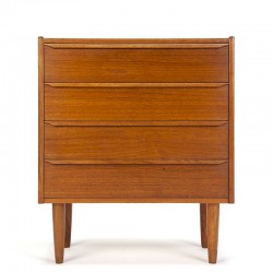 Danish small model vintage chest of drawers in teak