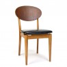 Vintage Deense stoel met grote teakhouten rugleuning