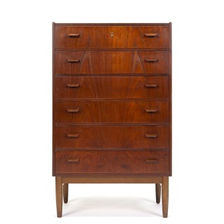 Teak Danish vintage chest of drawers design Poul Volther