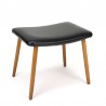 Vintage poef/ hocker met beuken pootjes uit Denemarken