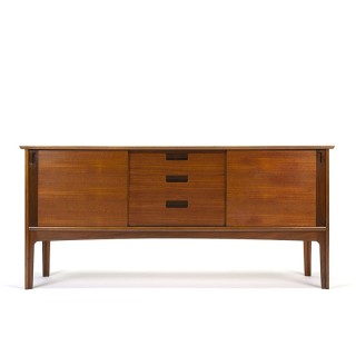 Teakhouten laag model vintage design dressoir