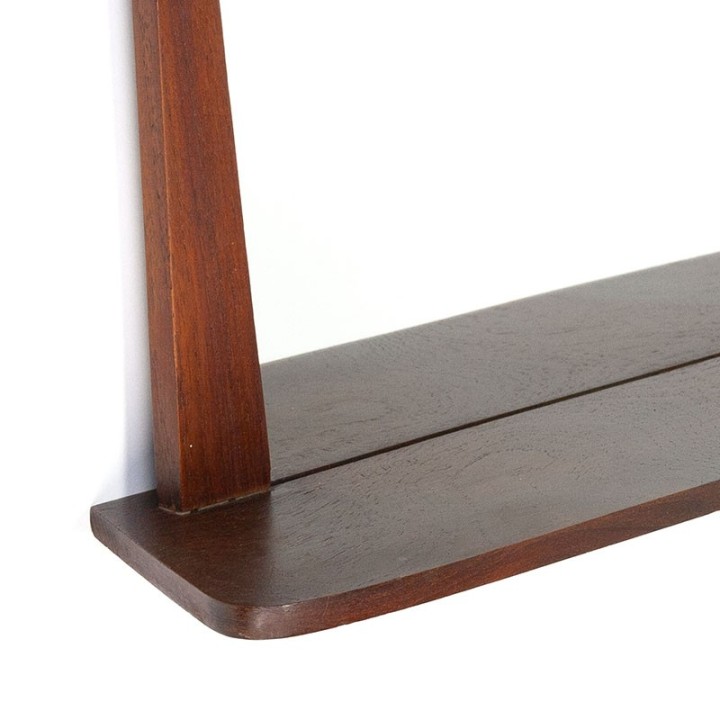 Danish vintage mirror with shelf from the fifties