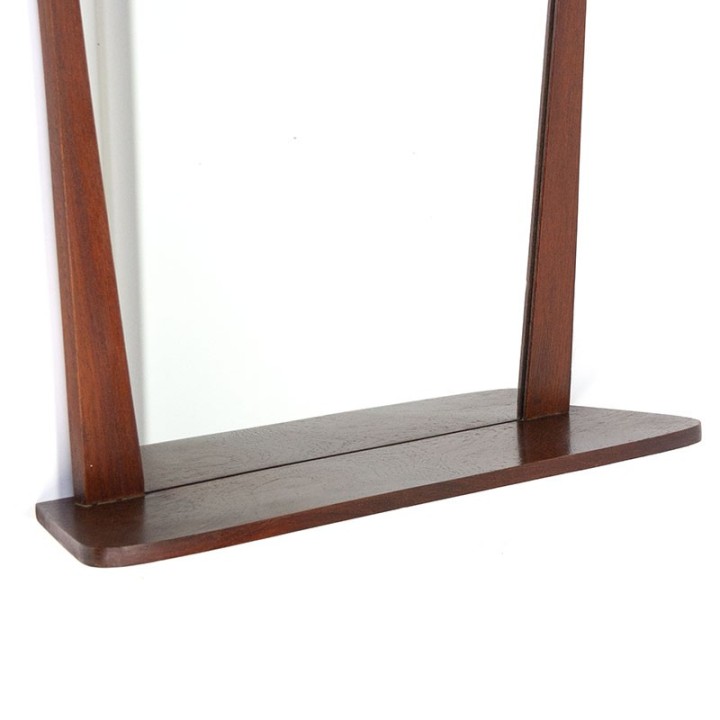 Danish vintage mirror with shelf from the fifties